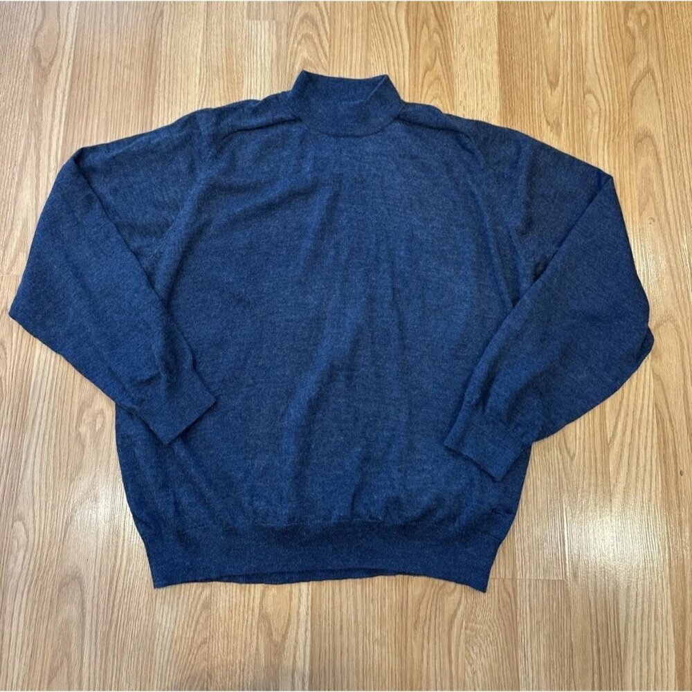 Wolsey Merino Blend Mock Neck Sweater Men’s‎ XXL Short Length Navy